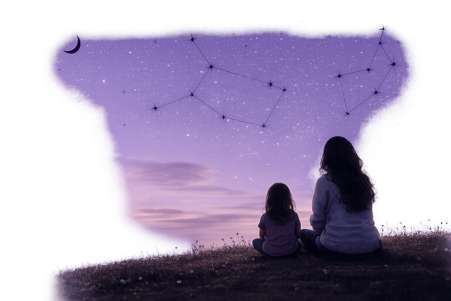 Mother and child silhouette